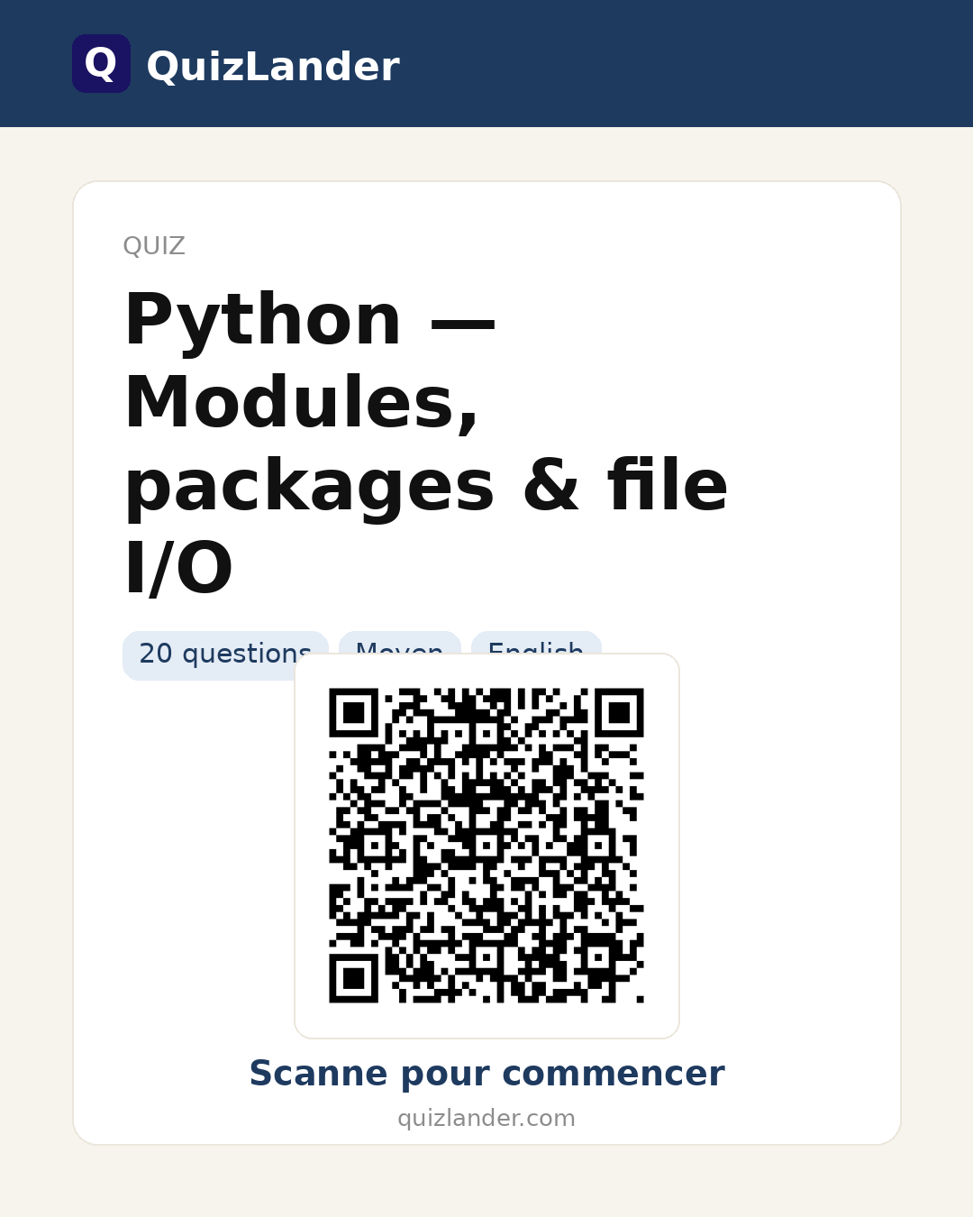 Carte de partage pour Python — Modules, packages & file I/O