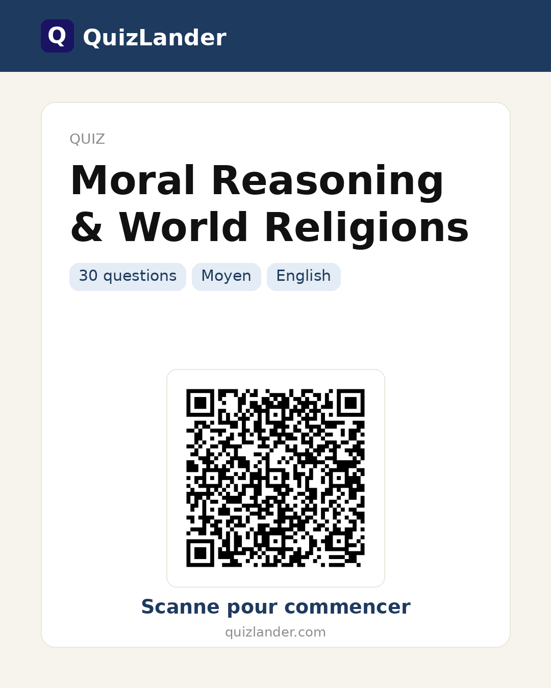 Carte de partage pour Moral Reasoning & World Religions