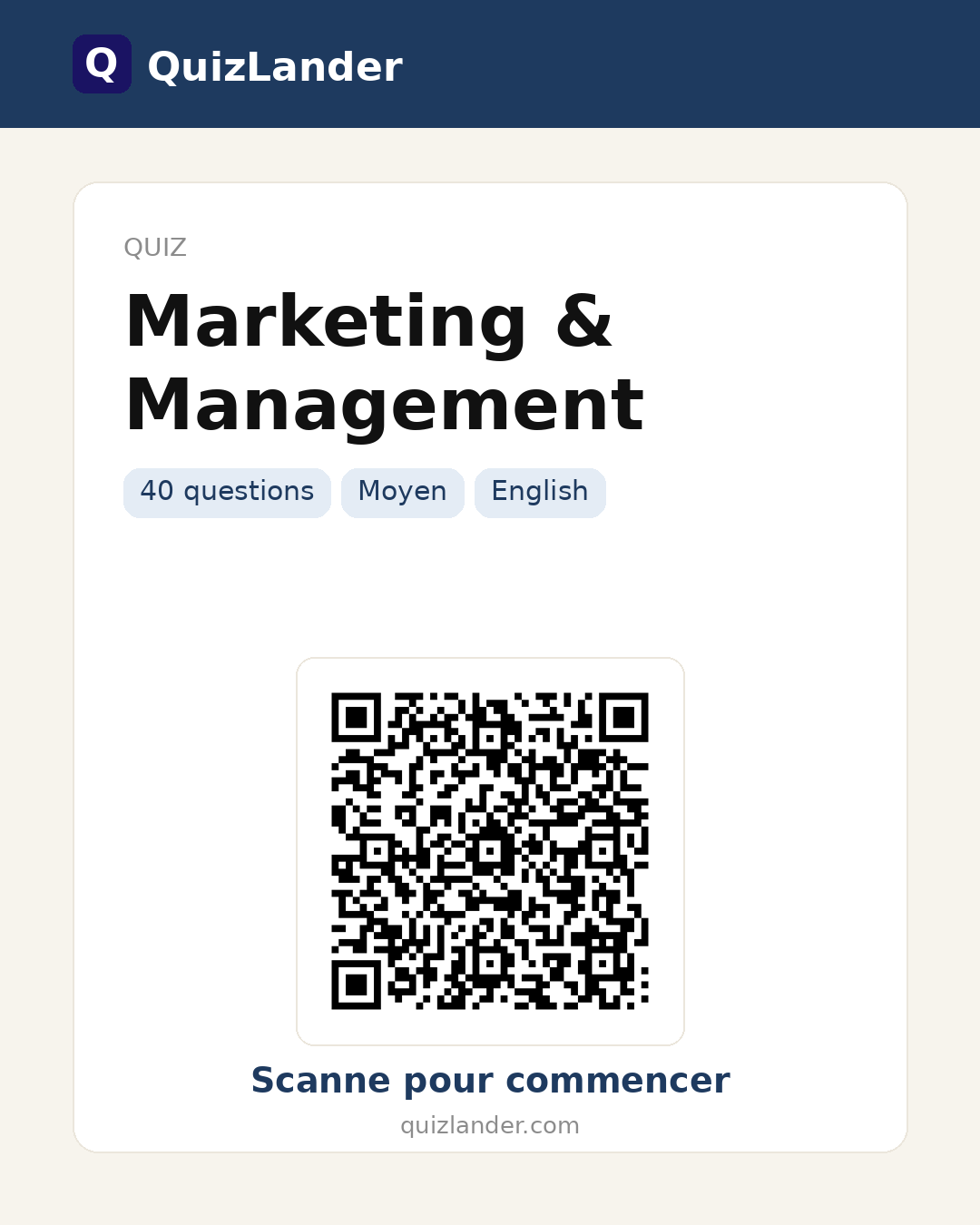 Carte de partage pour Marketing & Management