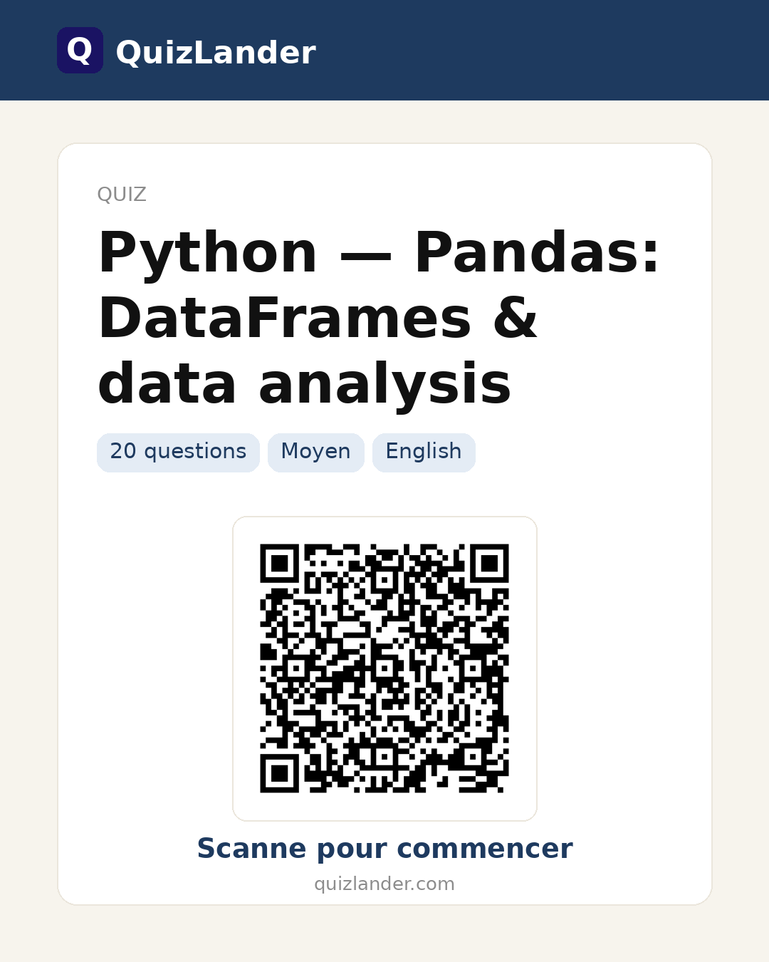 Carte de partage pour Python — Pandas: DataFrames & data analysis