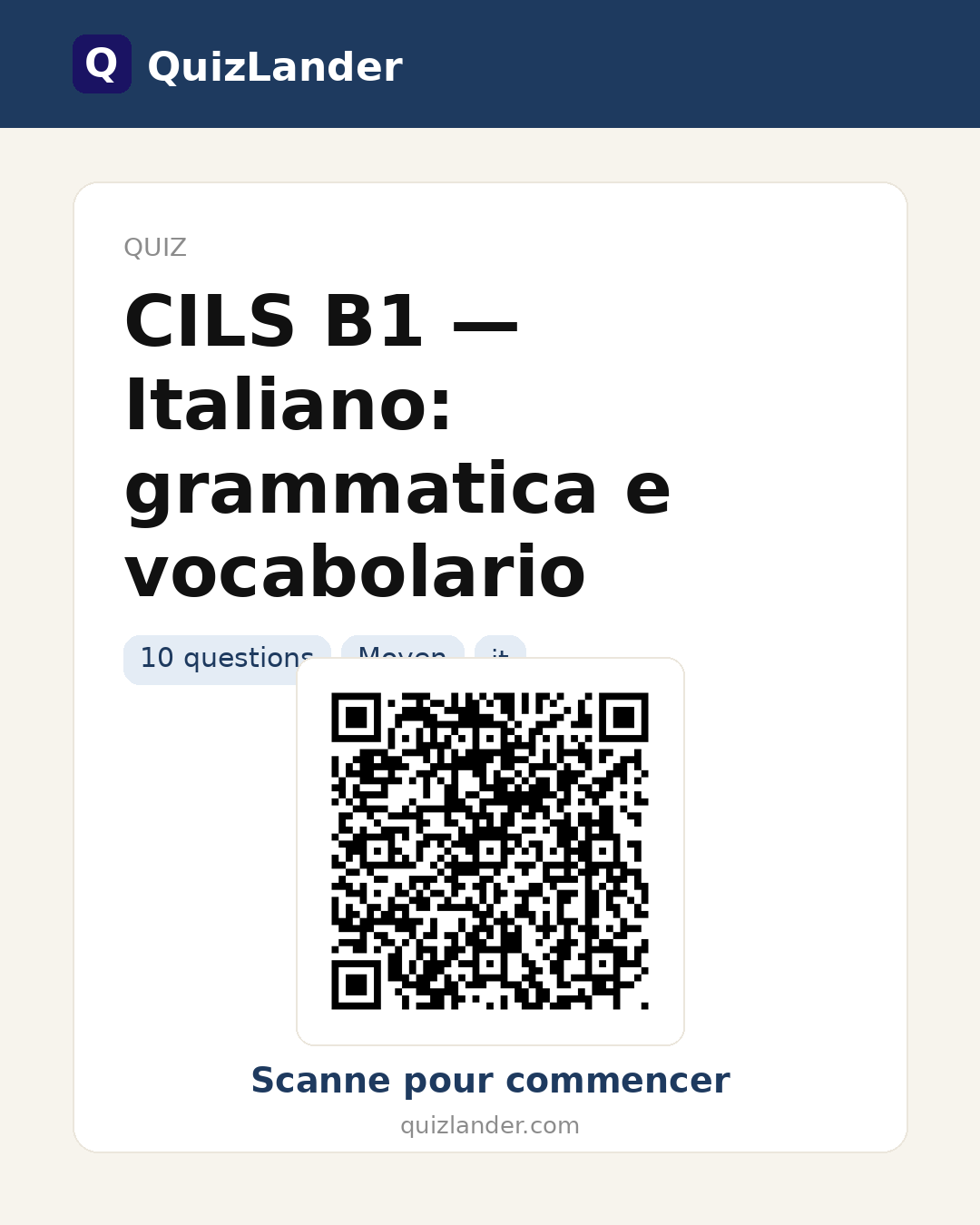 Carte de partage pour CILS B1 — Italiano: grammatica e vocabolario
