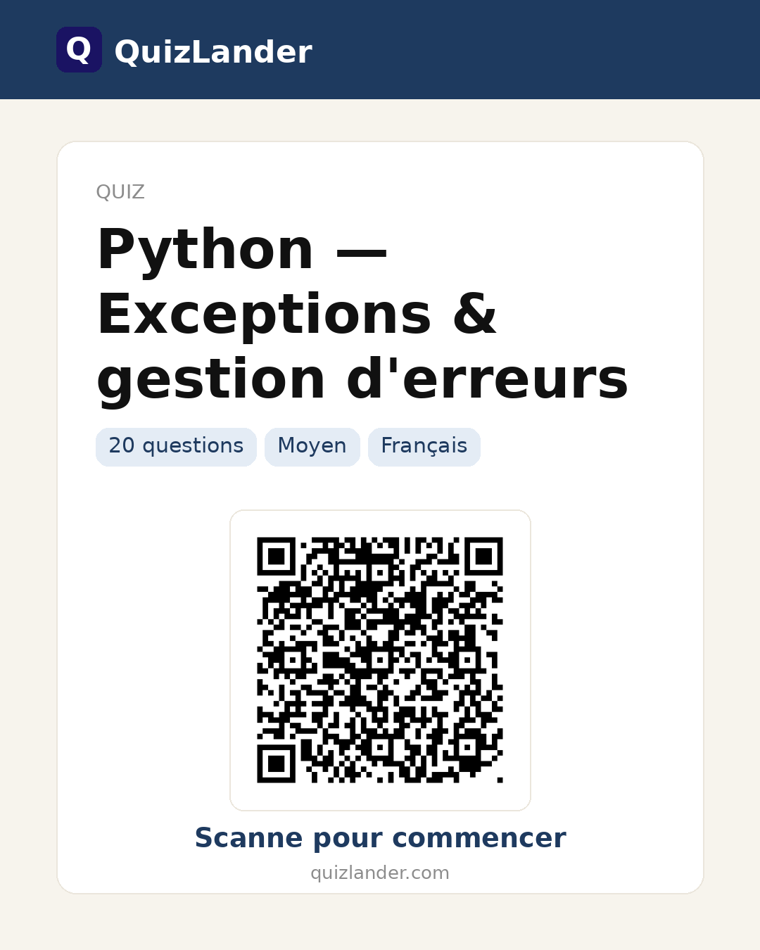 Carte de partage pour Python — Exceptions & gestion d'erreurs