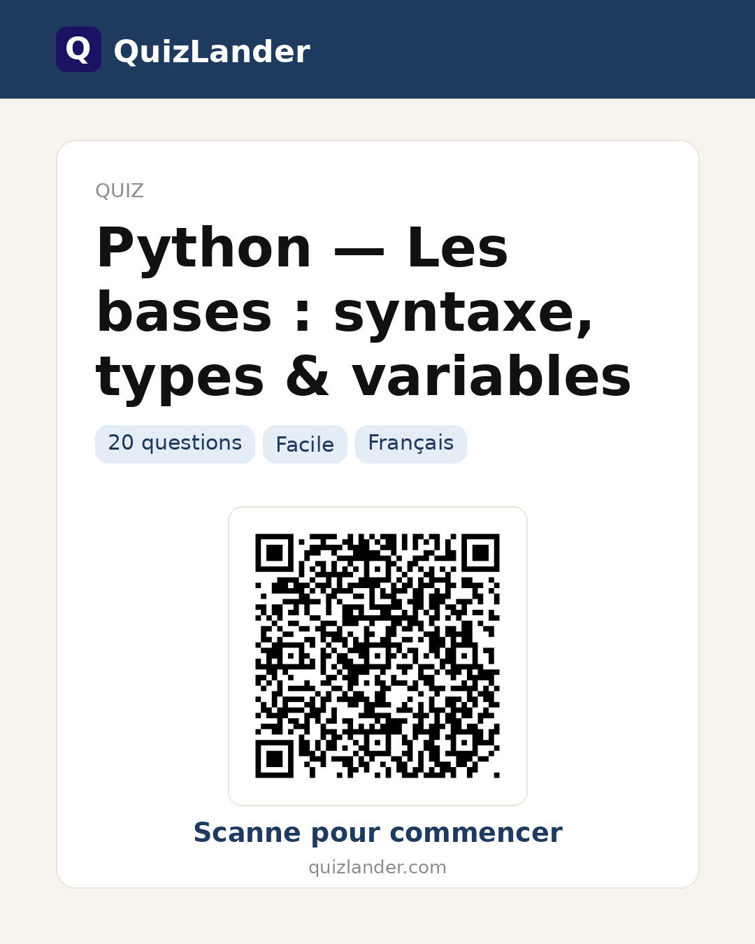 Carte de partage pour Python — Les bases : syntaxe, types & variables