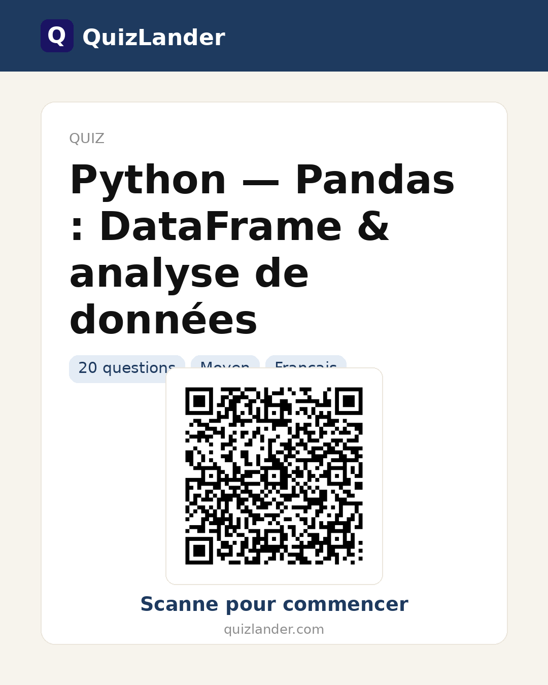 Carte de partage pour Python — Pandas : DataFrame & analyse de données