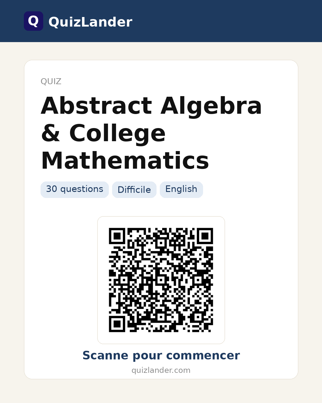 Carte de partage pour Abstract Algebra & College Mathematics