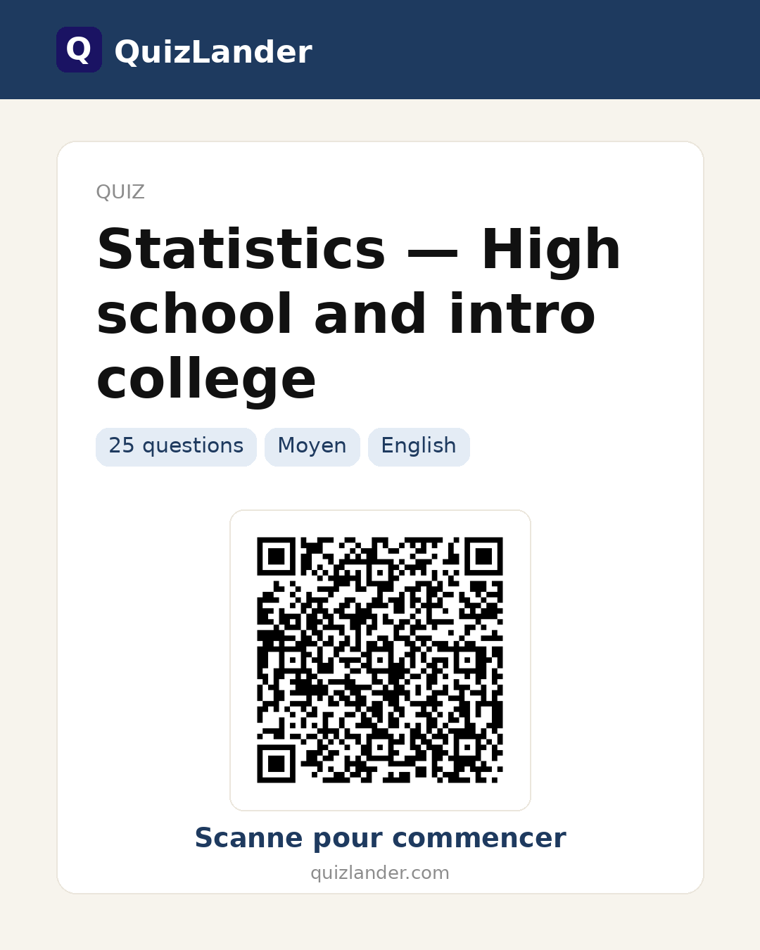 Carte de partage pour Statistics — High school and intro college