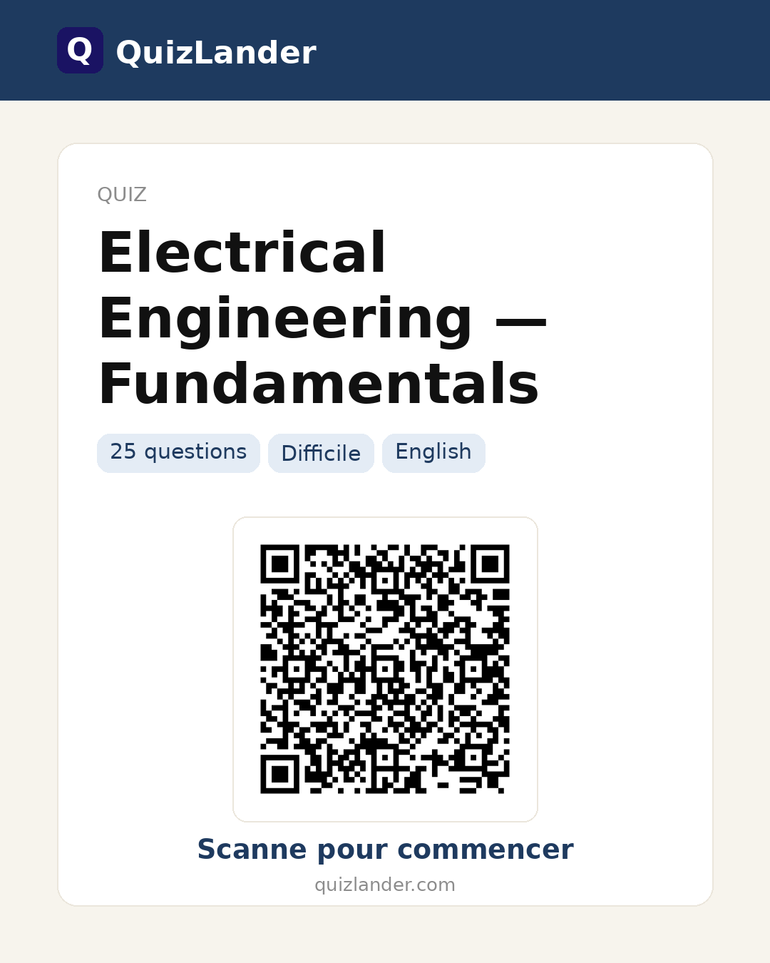 Carte de partage pour Electrical Engineering — Fundamentals