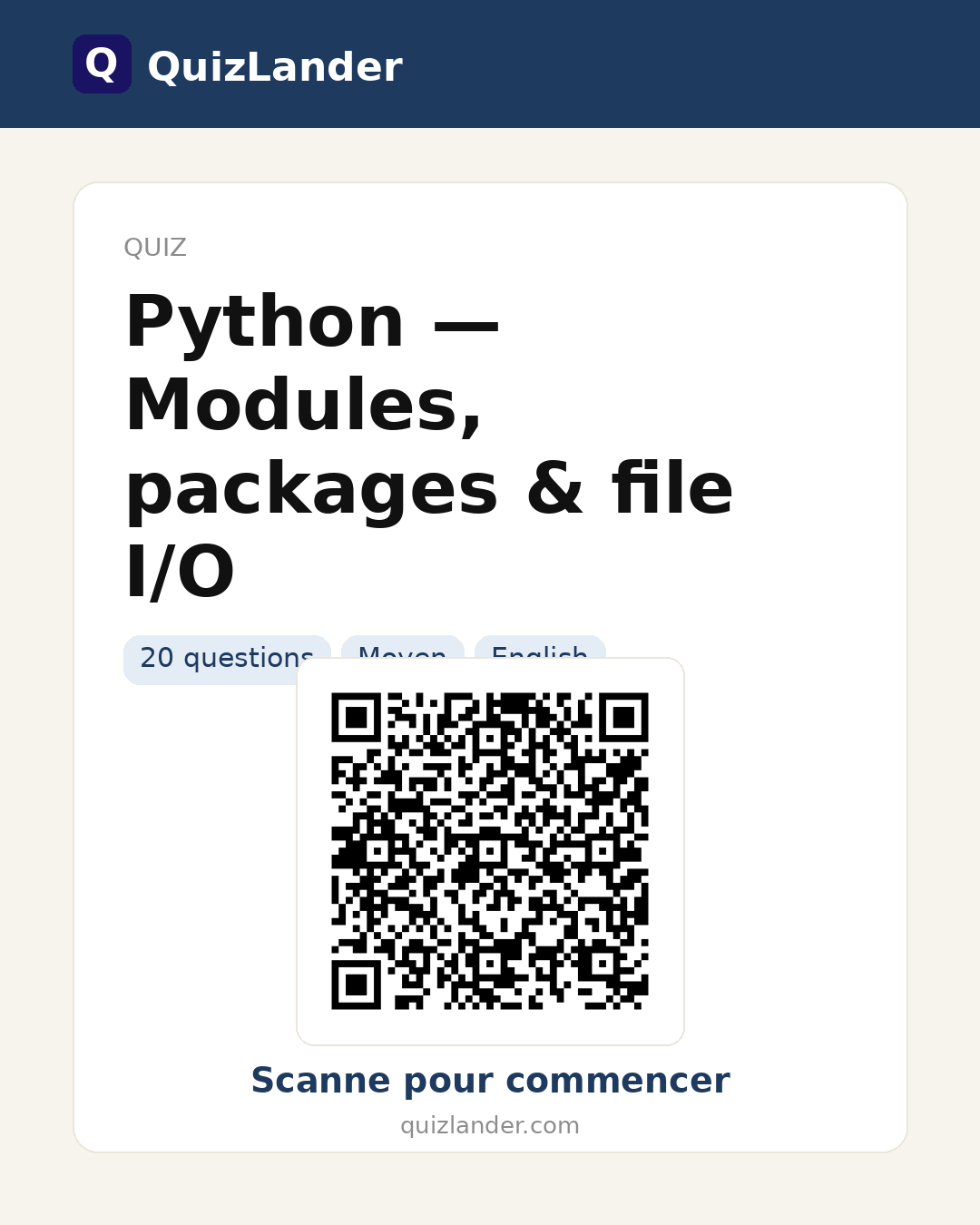 Carte de partage pour Python — Modules, packages & file I/O