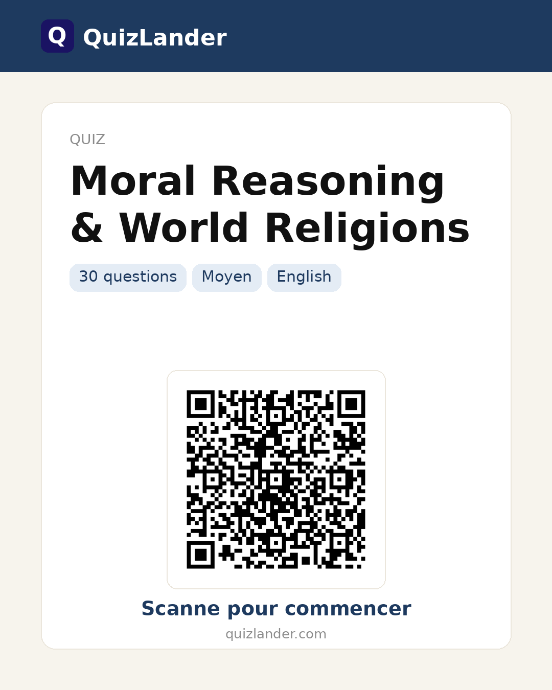 Carte de partage pour Moral Reasoning & World Religions