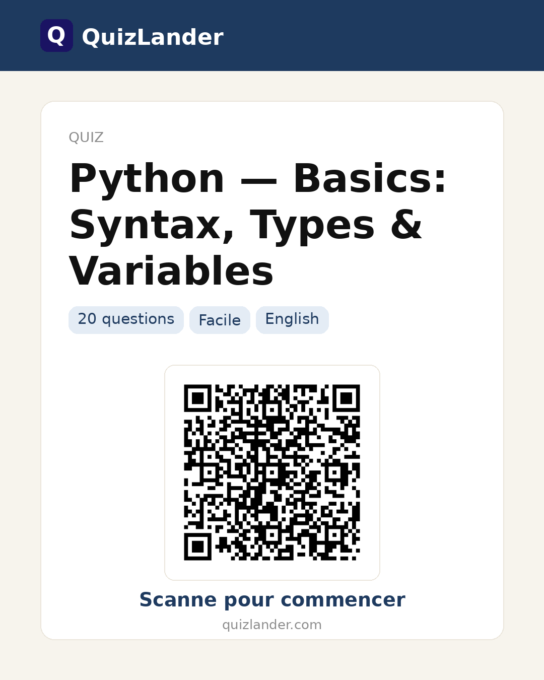 Carte de partage pour Python — Basics: Syntax, Types & Variables
