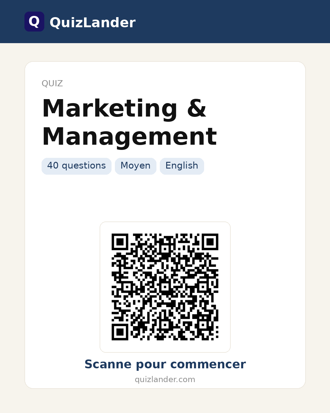 Carte de partage pour Marketing & Management