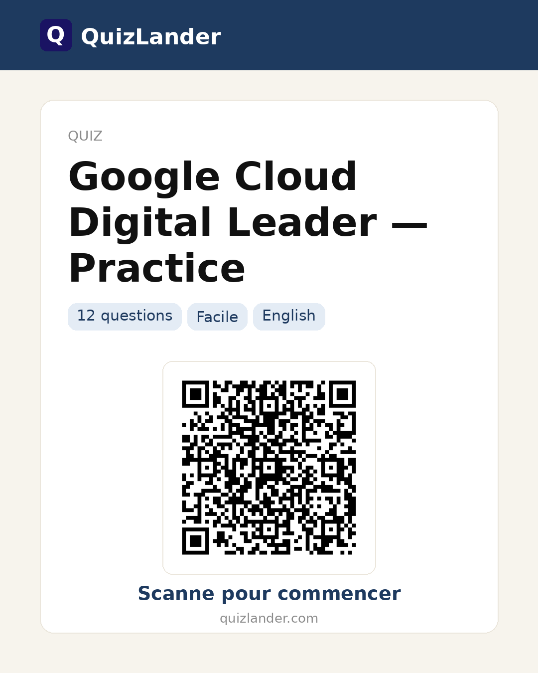Carte de partage pour Google Cloud Digital Leader — Practice
