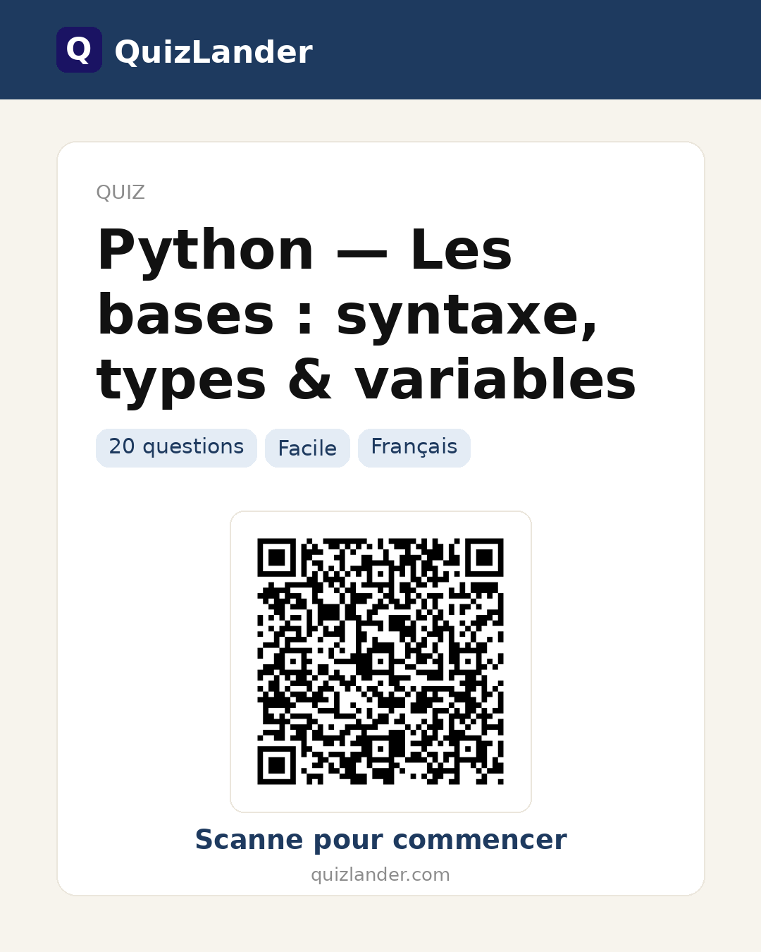 Carte de partage pour Python — Les bases : syntaxe, types & variables