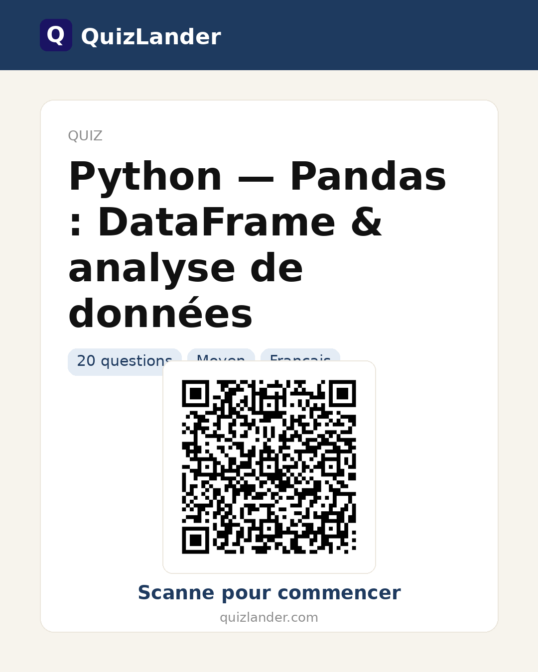Carte de partage pour Python — Pandas : DataFrame & analyse de données