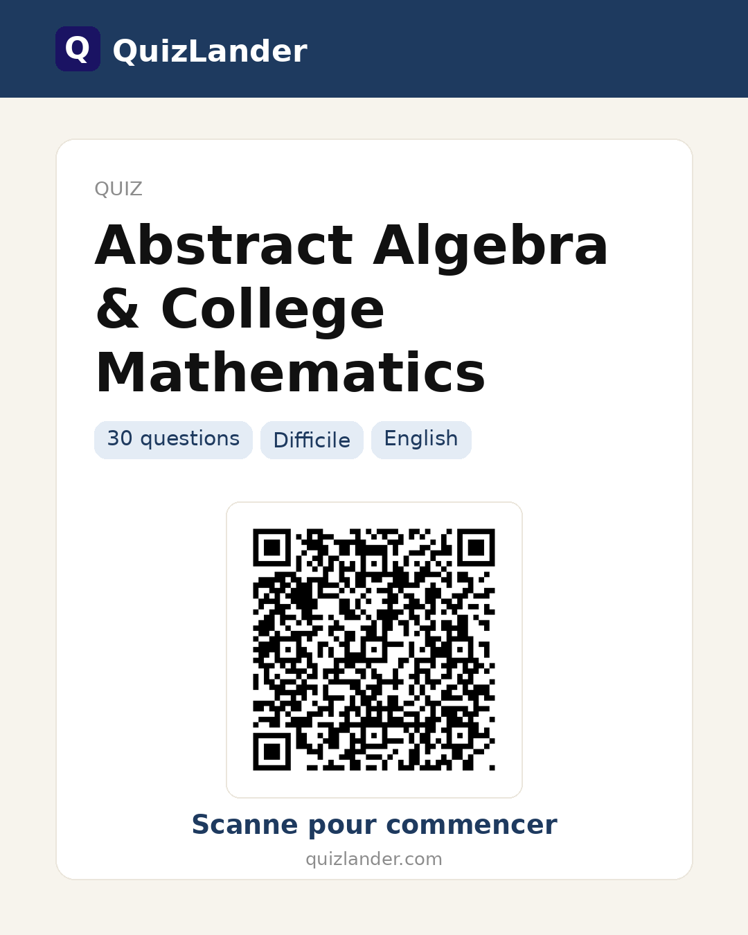 Carte de partage pour Abstract Algebra & College Mathematics