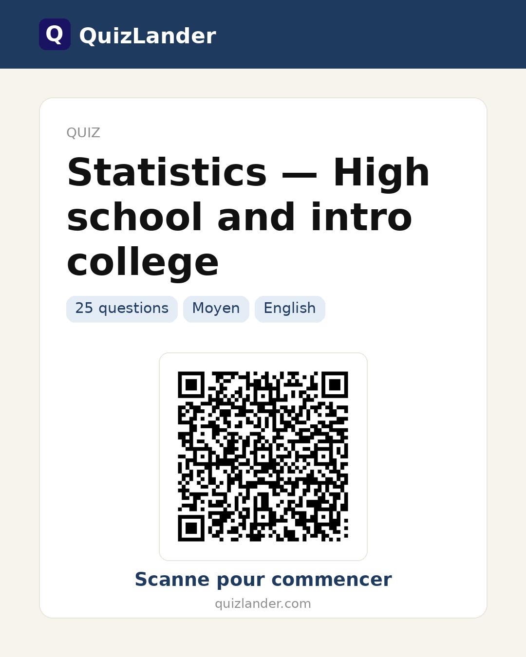 Carte de partage pour Statistics — High school and intro college