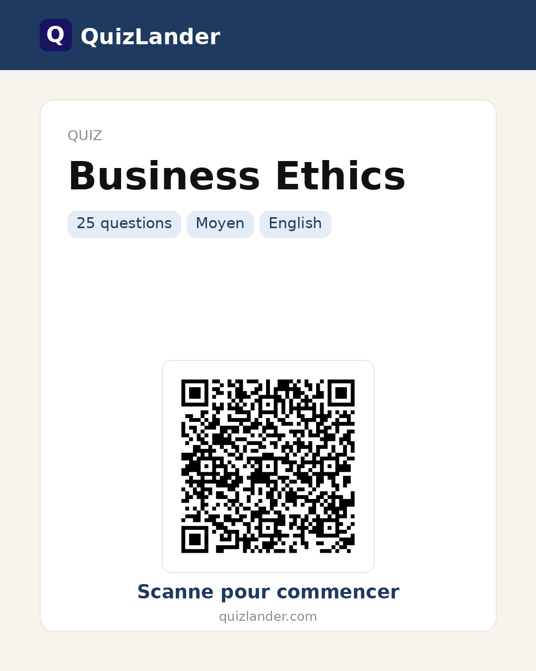 Carte de partage pour Business Ethics