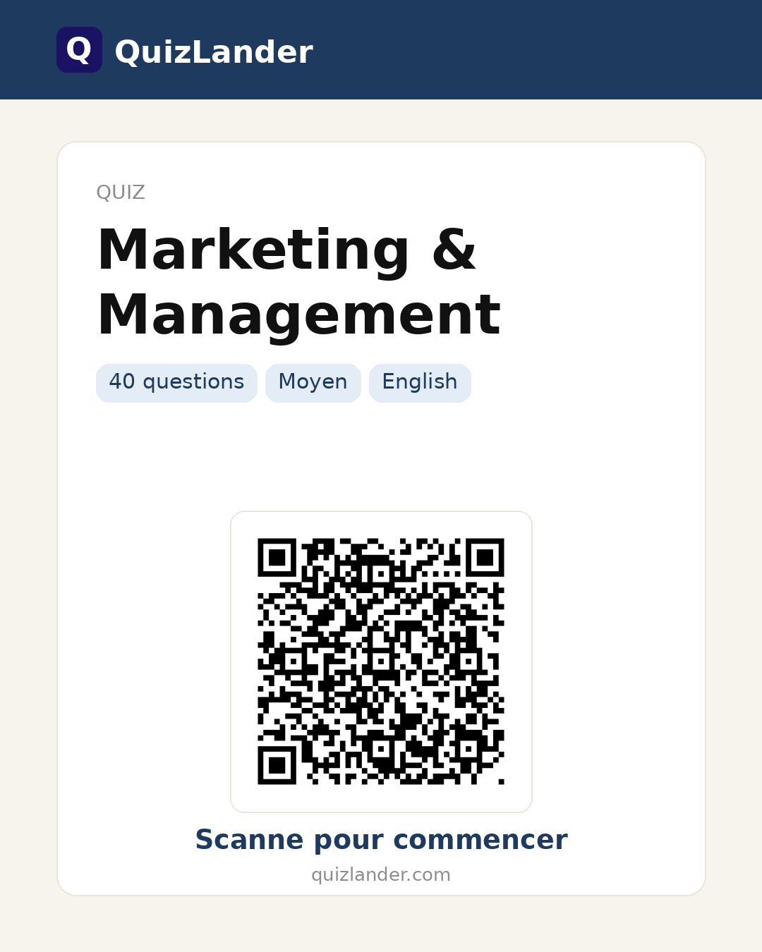 Carte de partage pour Marketing & Management