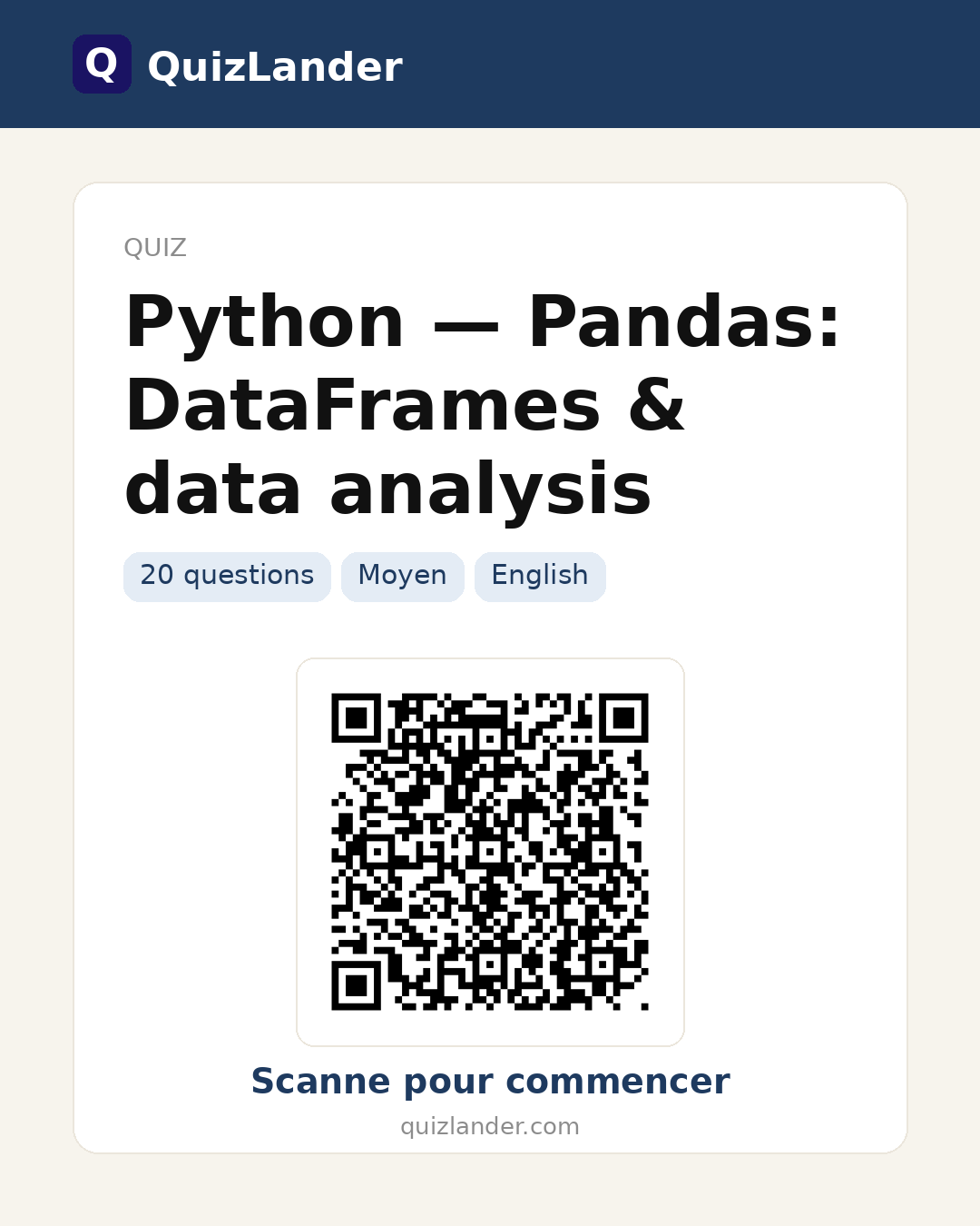 Carte de partage pour Python — Pandas: DataFrames & data analysis