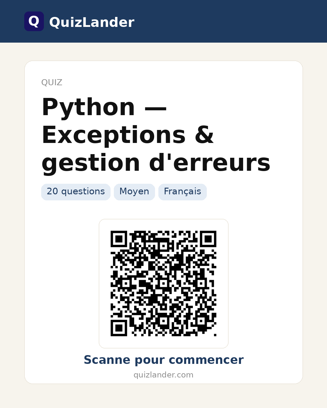 Carte de partage pour Python — Exceptions & gestion d'erreurs