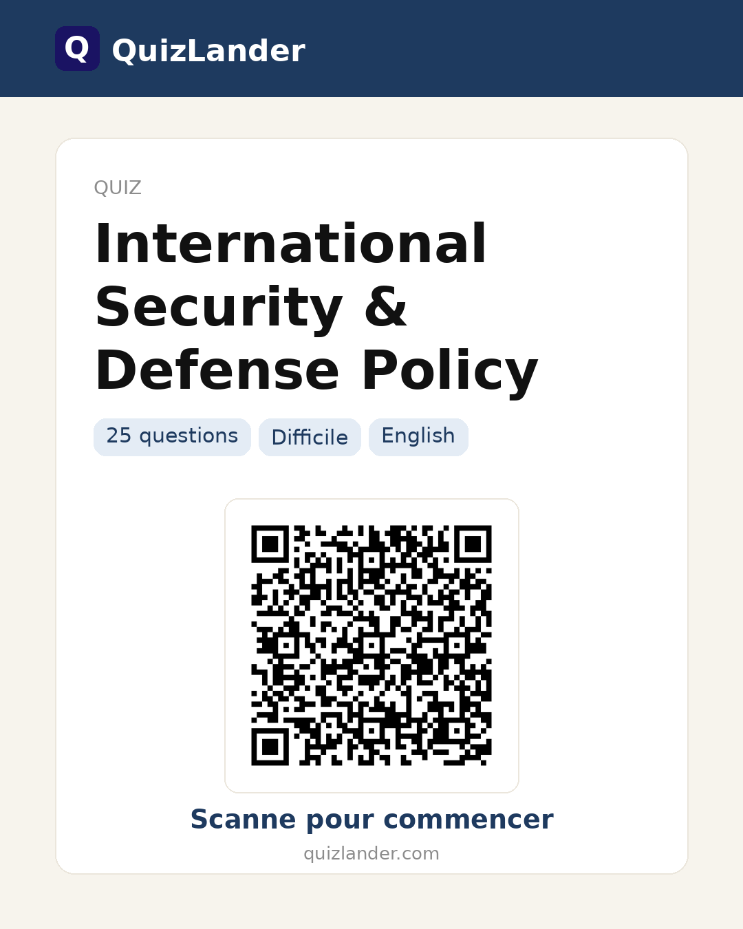 Carte de partage pour International Security & Defense Policy