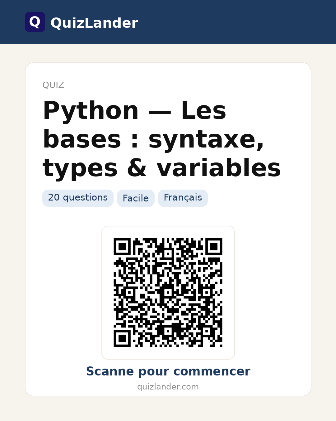 Carte de partage pour Python — Les bases : syntaxe, types & variables