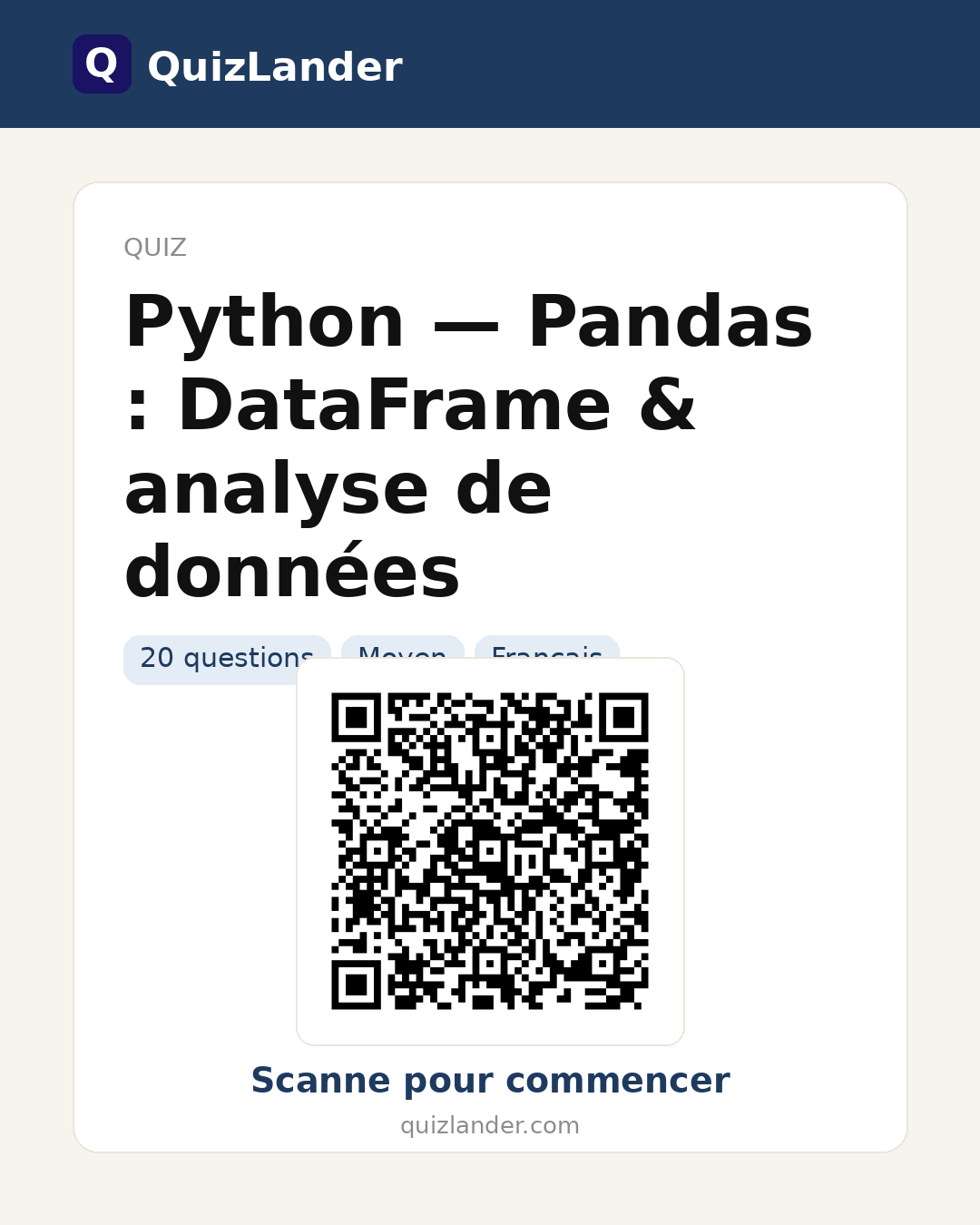 Carte de partage pour Python — Pandas : DataFrame & analyse de données