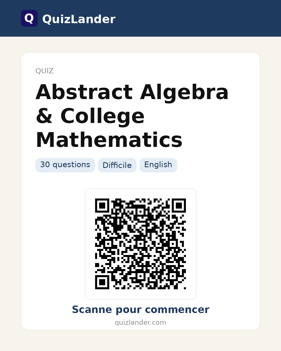Carte de partage pour Abstract Algebra & College Mathematics
