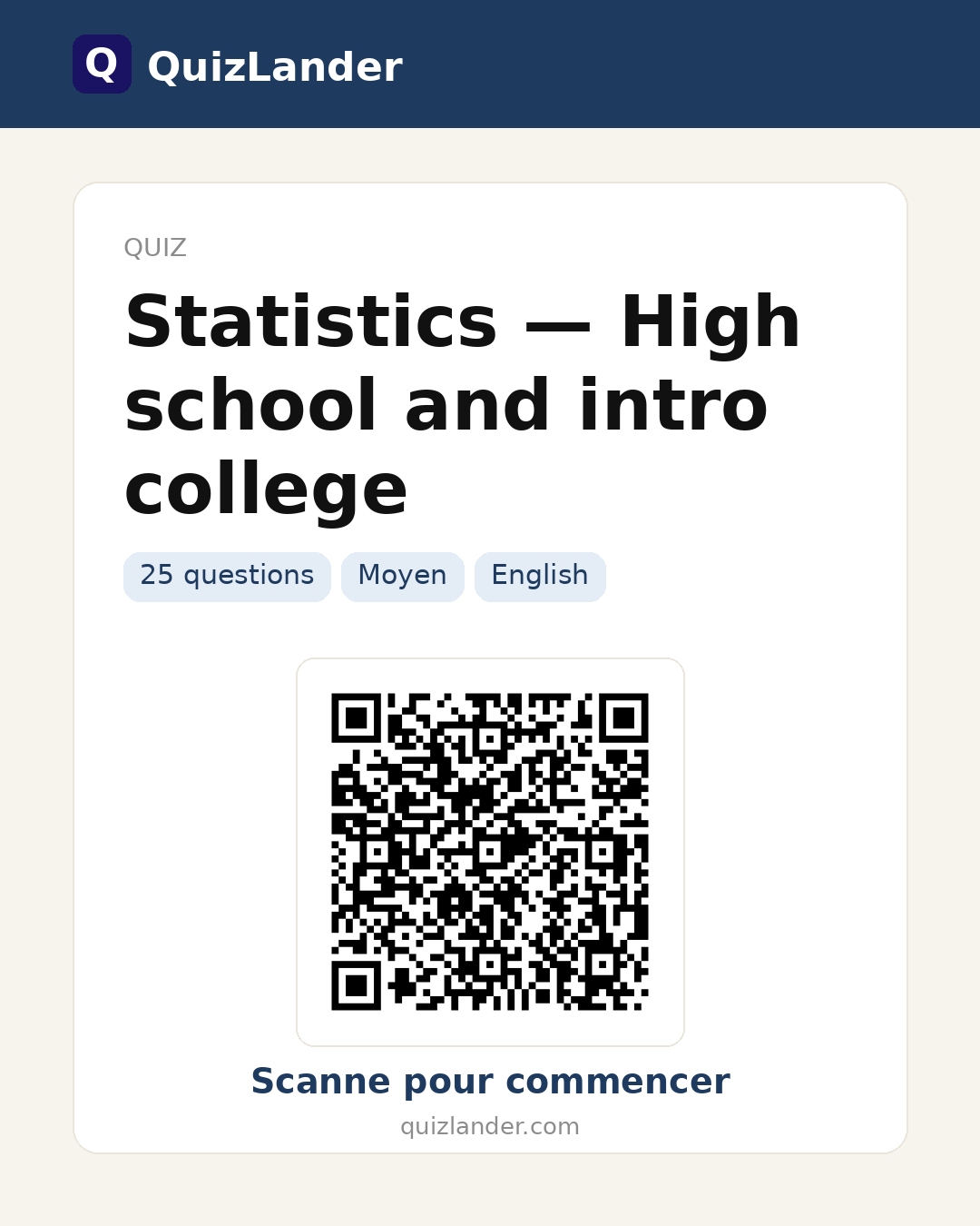 Carte de partage pour Statistics — High school and intro college