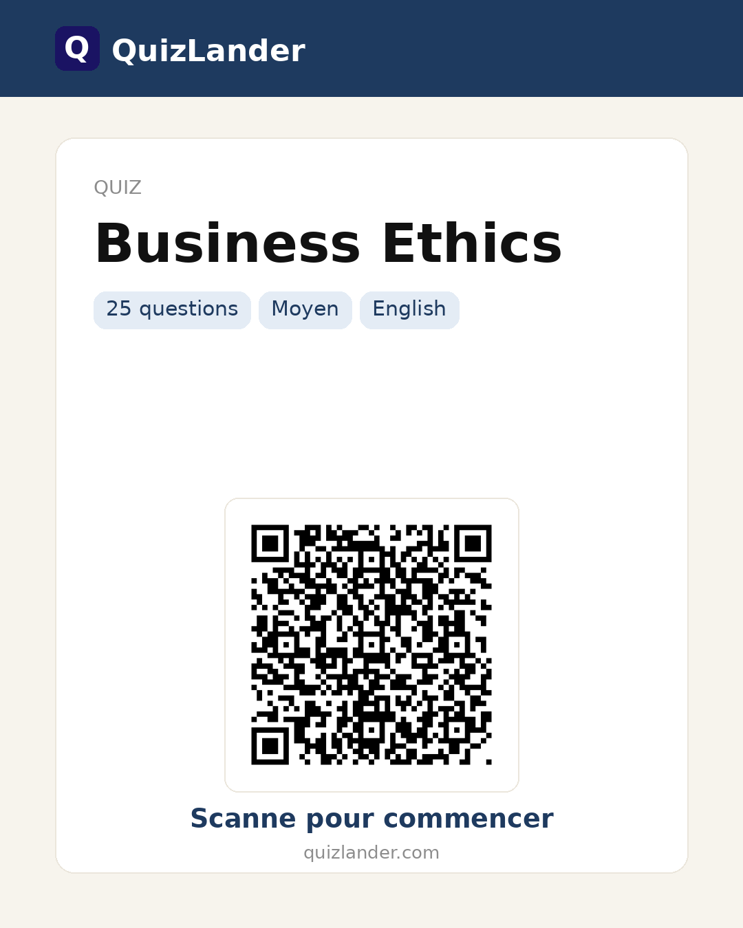 Carte de partage pour Business Ethics