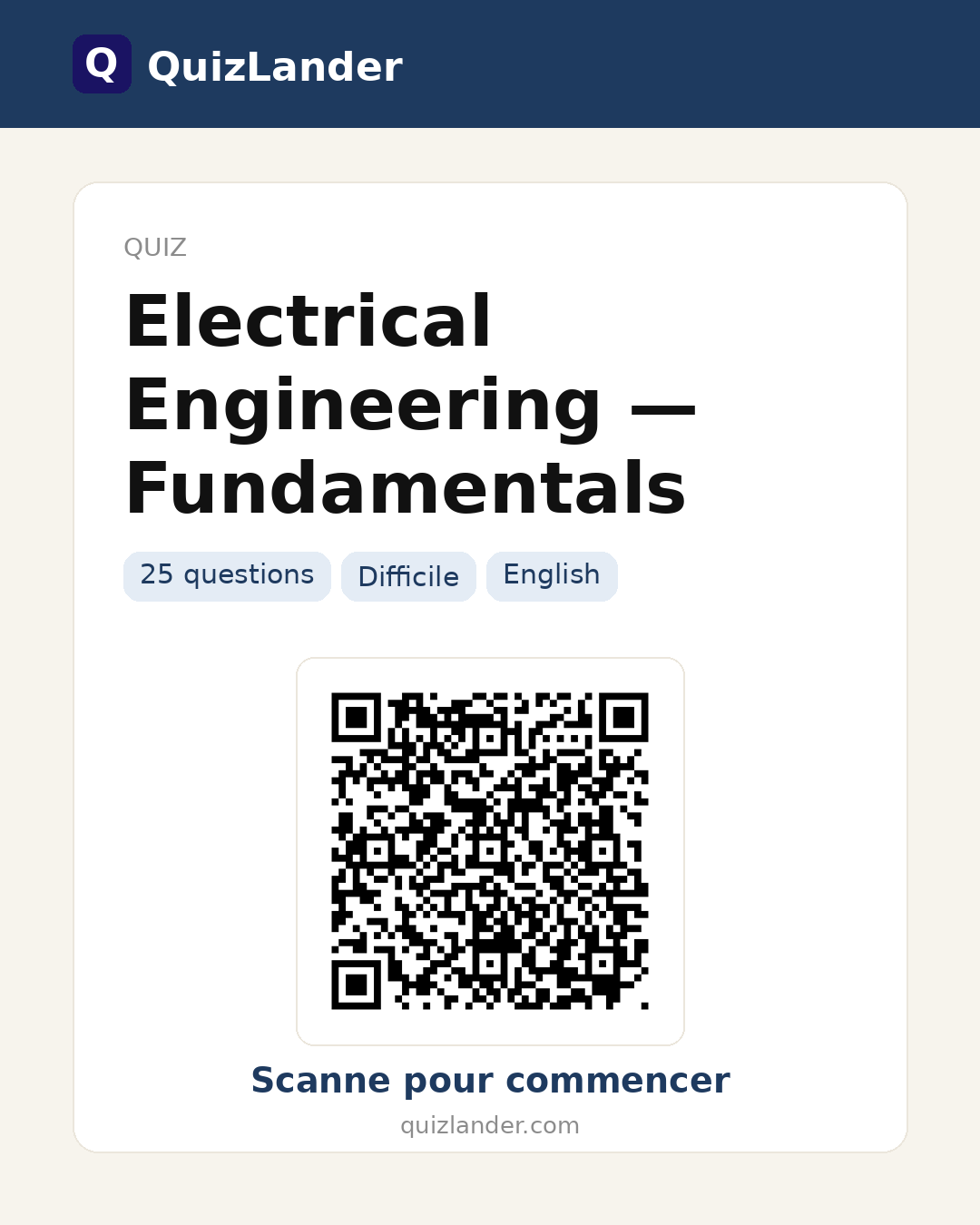 Carte de partage pour Electrical Engineering — Fundamentals