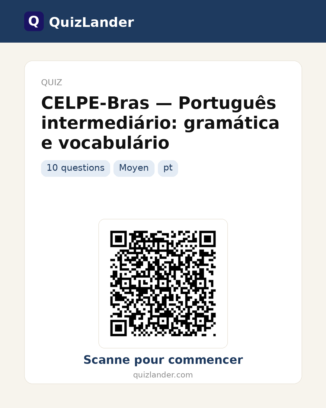Carte de partage pour CELPE-Bras — Português intermediário: gramática e vocabulário