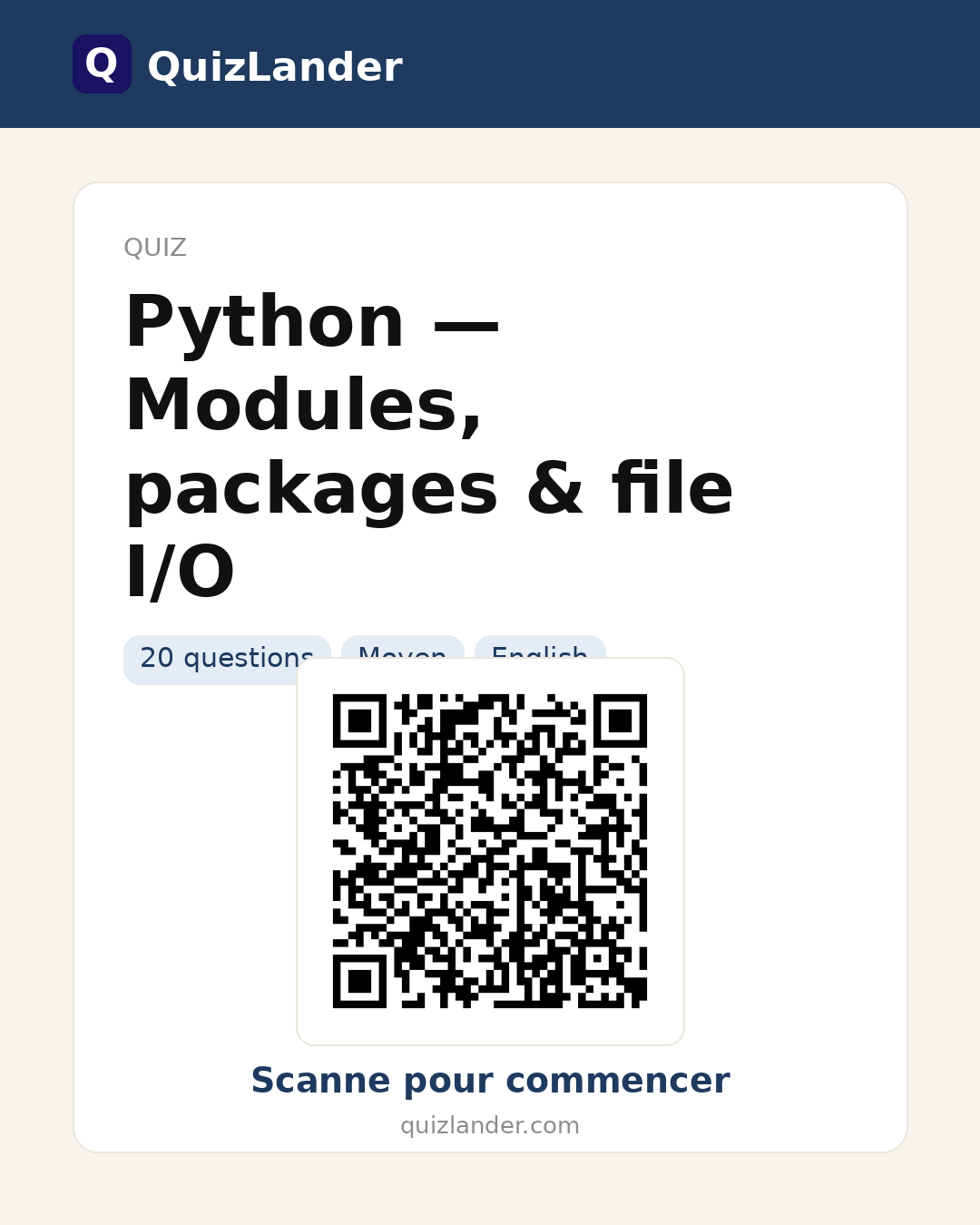 Carte de partage pour Python — Modules, packages & file I/O
