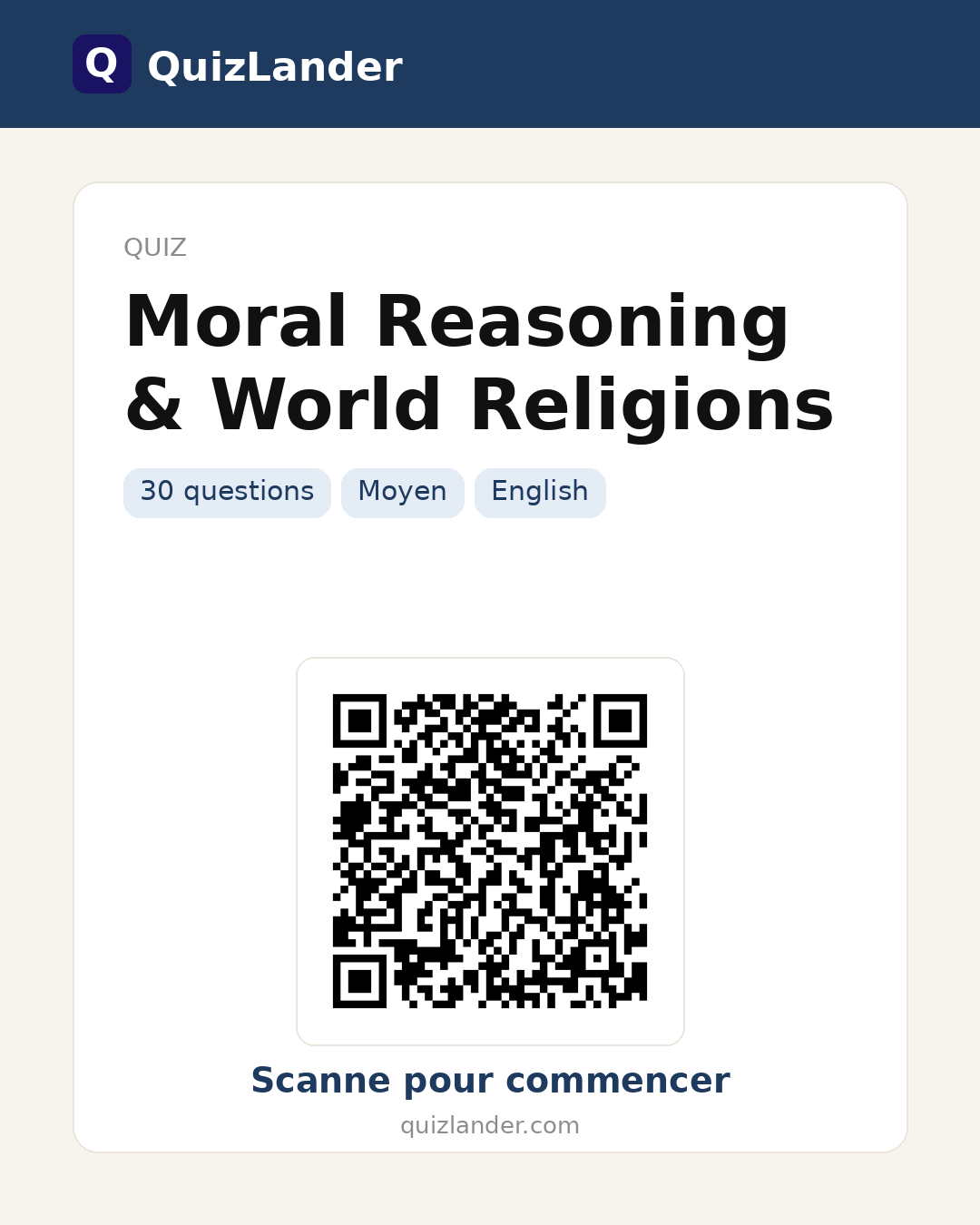 Carte de partage pour Moral Reasoning & World Religions