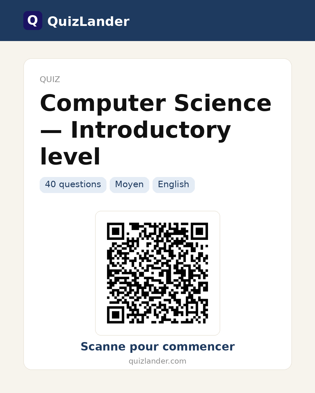 Carte de partage pour Computer Science — Introductory level