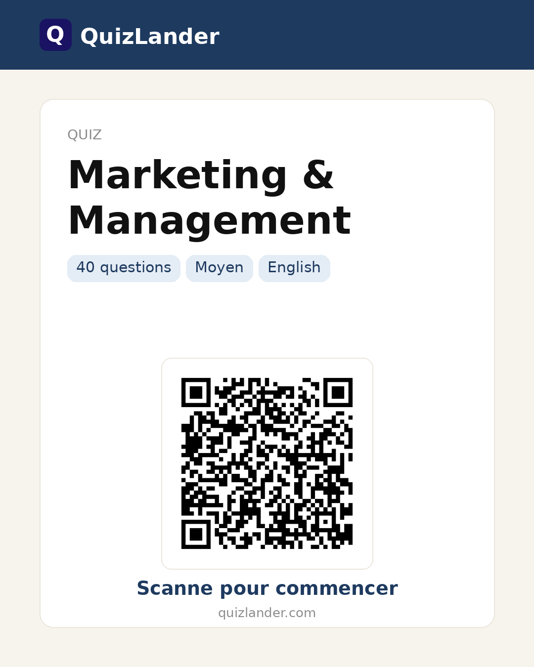 Carte de partage pour Marketing & Management