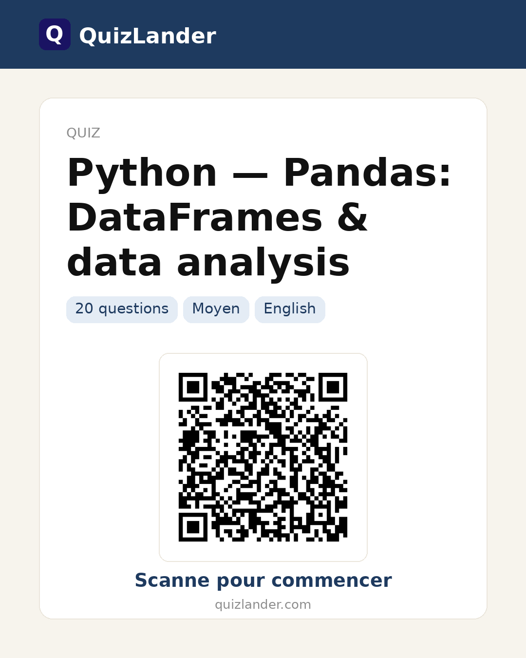 Carte de partage pour Python — Pandas: DataFrames & data analysis