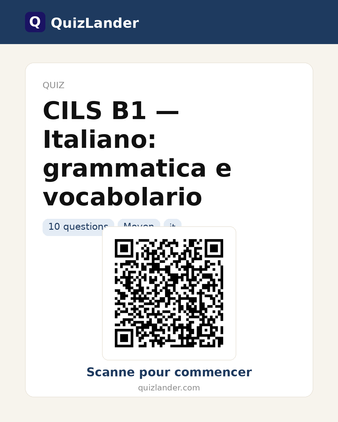Carte de partage pour CILS B1 — Italiano: grammatica e vocabolario