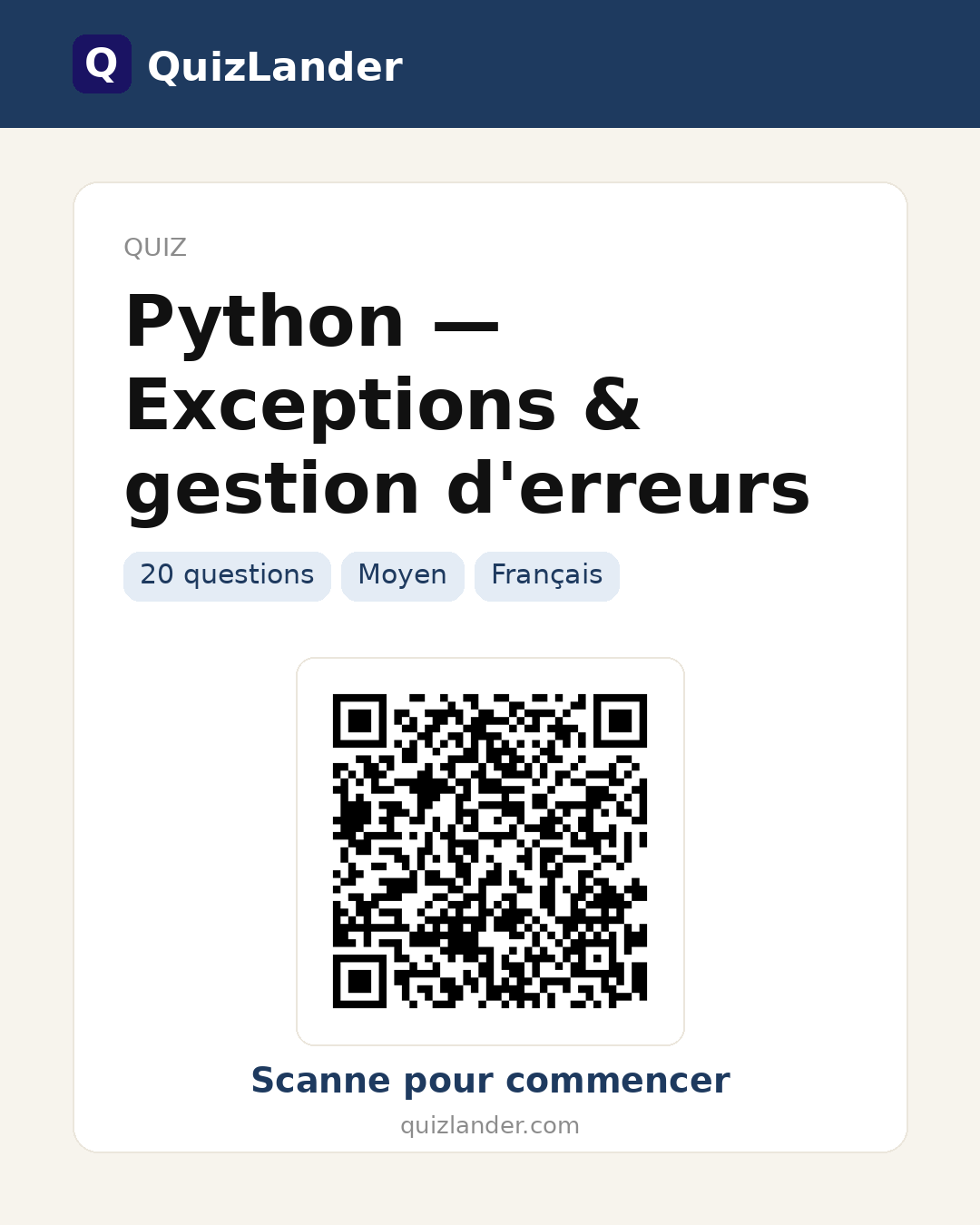 Carte de partage pour Python — Exceptions & gestion d'erreurs