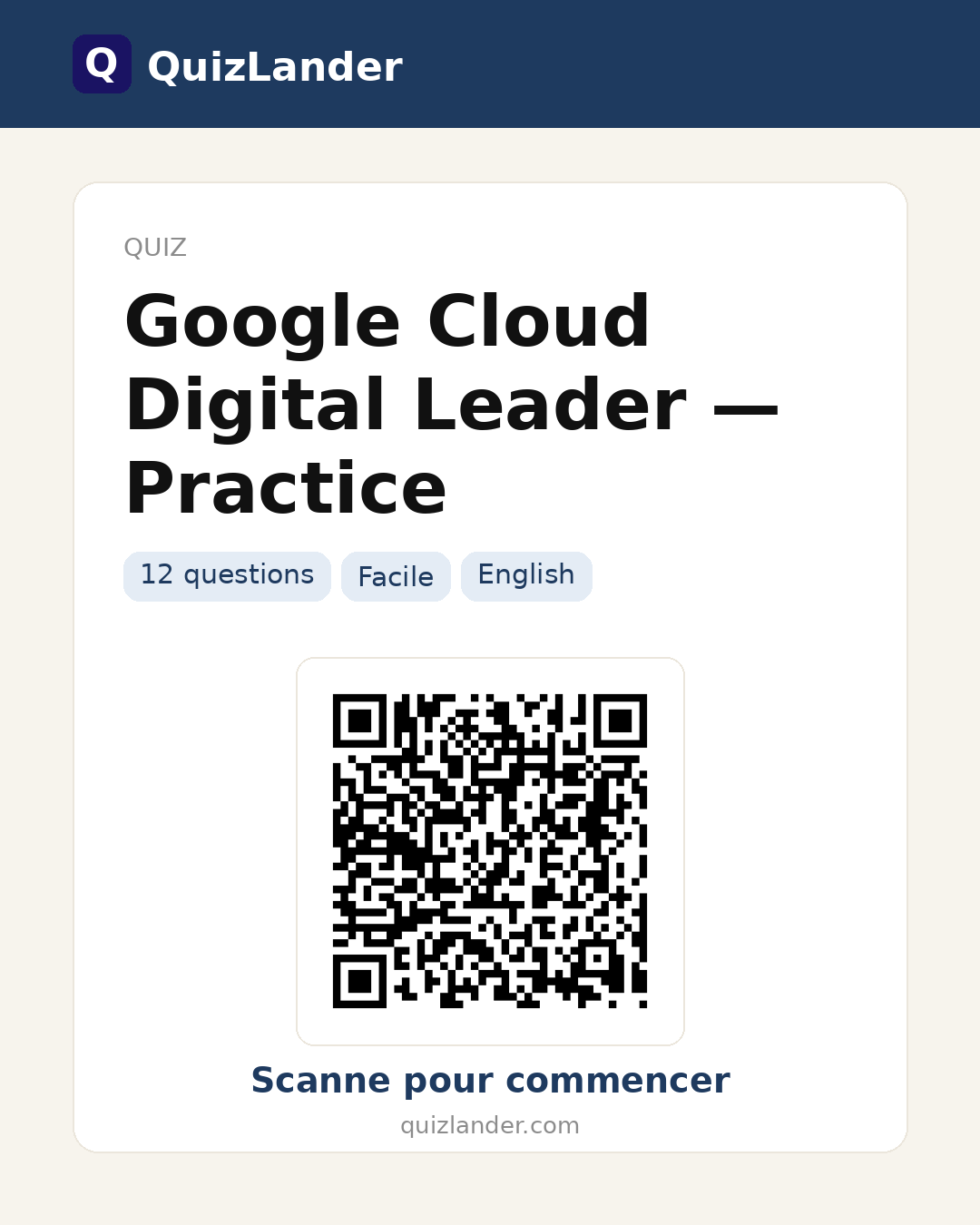 Carte de partage pour Google Cloud Digital Leader — Practice