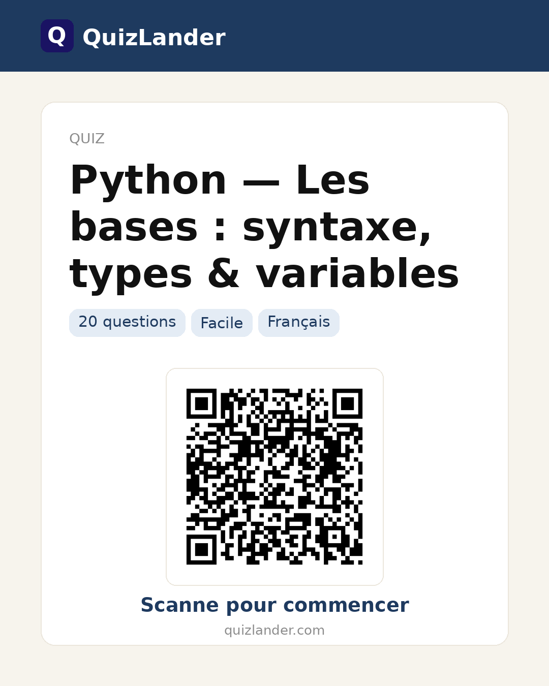 Carte de partage pour Python — Les bases : syntaxe, types & variables
