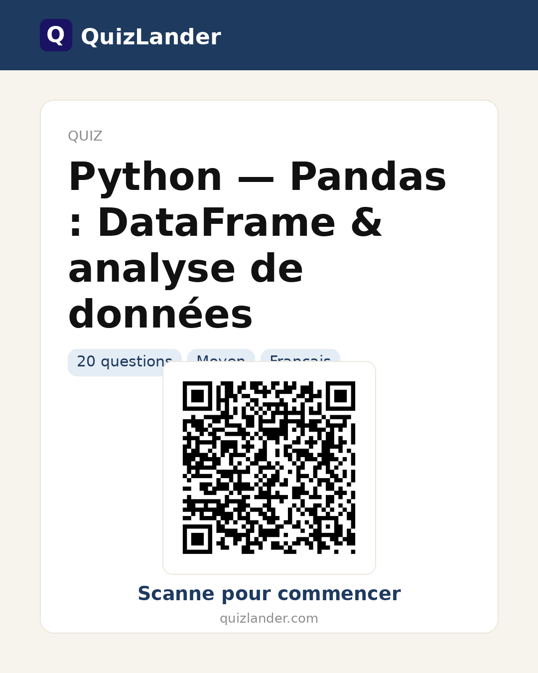 Carte de partage pour Python — Pandas : DataFrame & analyse de données