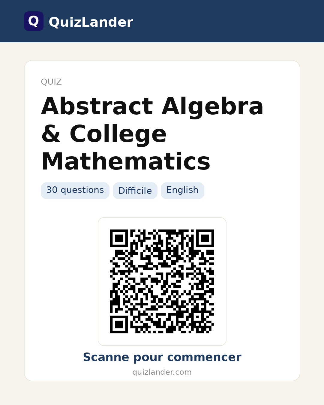 Carte de partage pour Abstract Algebra & College Mathematics
