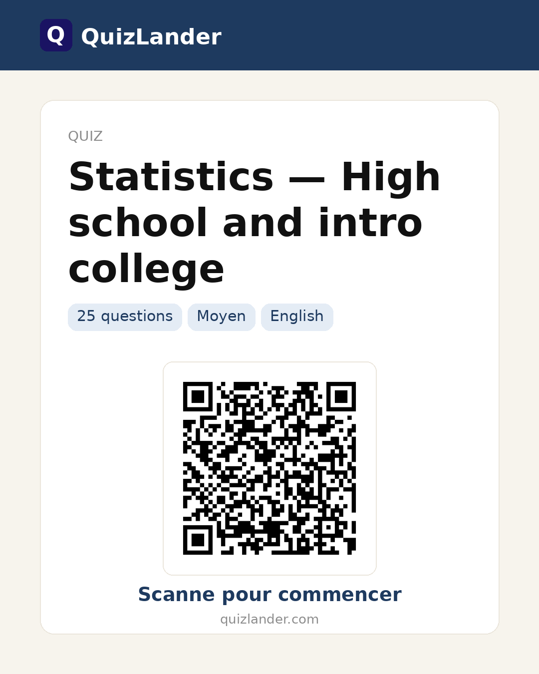 Carte de partage pour Statistics — High school and intro college