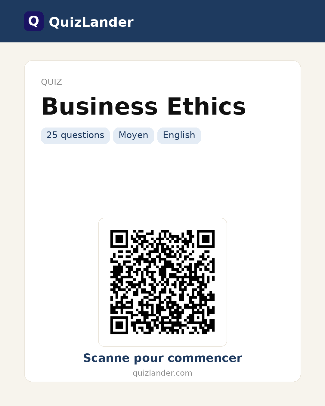 Carte de partage pour Business Ethics