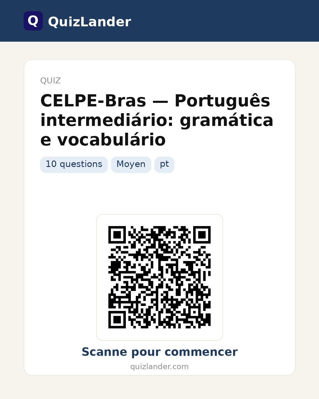 Carte de partage pour CELPE-Bras — Português intermediário: gramática e vocabulário