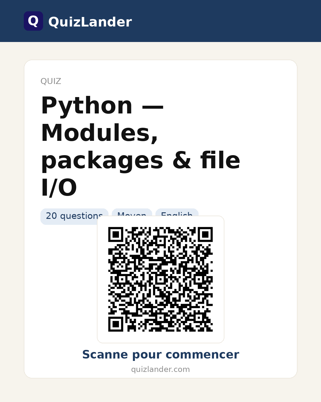 Carte de partage pour Python — Modules, packages & file I/O