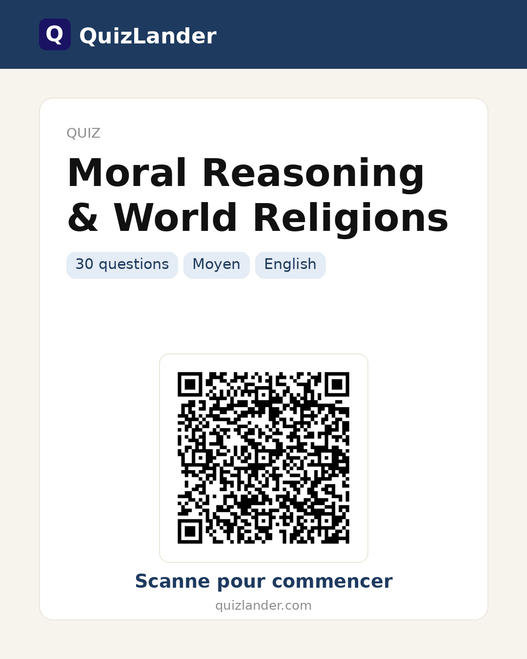 Carte de partage pour Moral Reasoning & World Religions