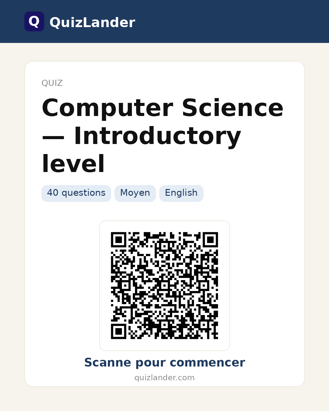 Carte de partage pour Computer Science — Introductory level