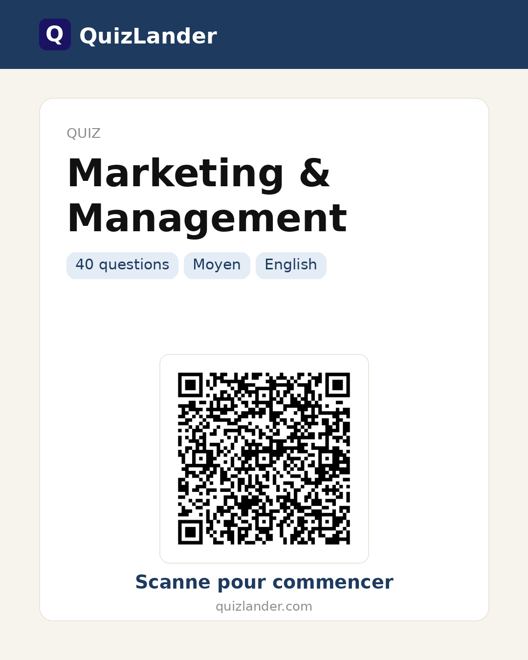 Carte de partage pour Marketing & Management